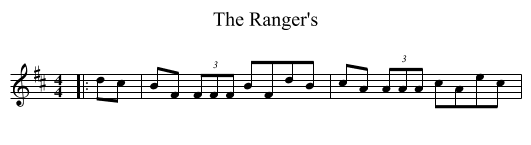 The Ranger's - staff notation