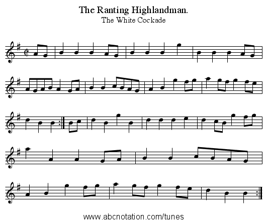 The Ranting Highlandman. - staff notation