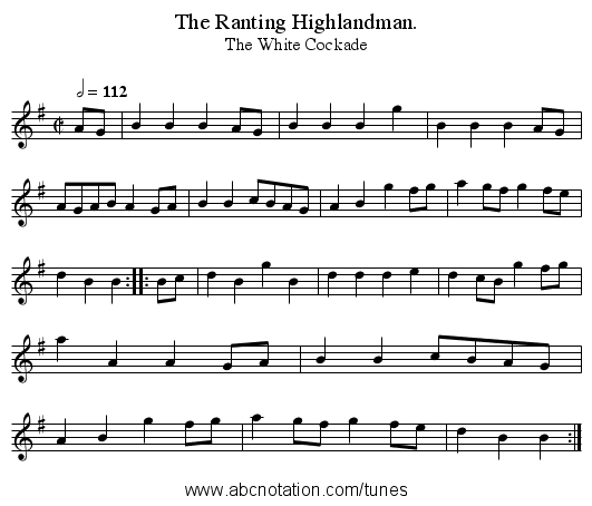 The Ranting Highlandman. - staff notation