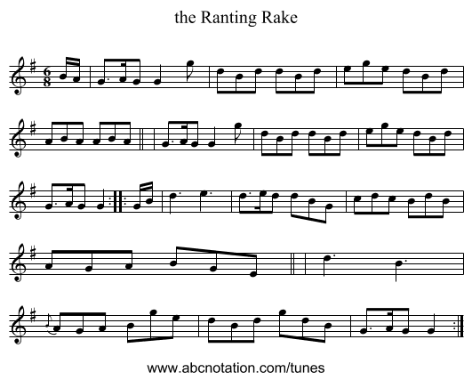 the Ranting Rake - staff notation