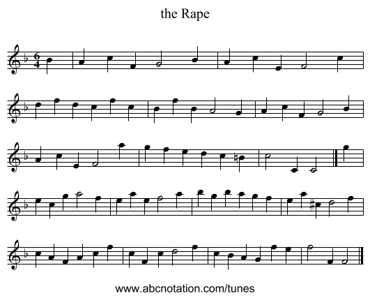 the Rape - staff notation