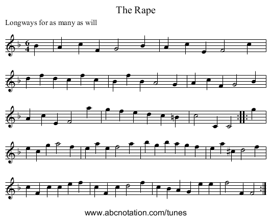 The Rape - staff notation