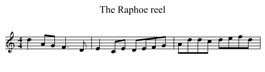 The Raphoe reel - staff notation
