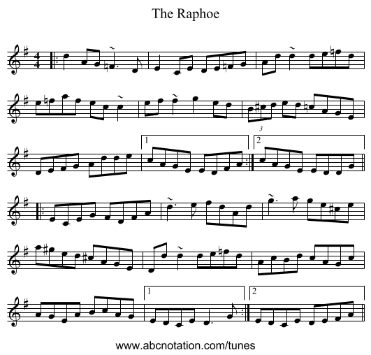 The Raphoe - staff notation