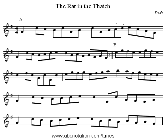 The Rat in the Thatch - staff notation