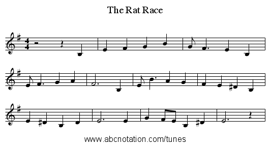 The Rat Race - staff notation