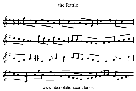 the Rattle - staff notation