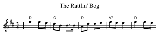 The Rattlin' Bog - staff notation