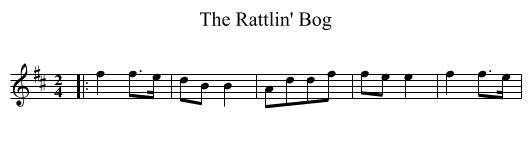 The Rattlin' Bog - staff notation