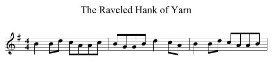 The Raveled Hank of Yarn - staff notation