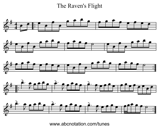 The Raven's Flight - staff notation