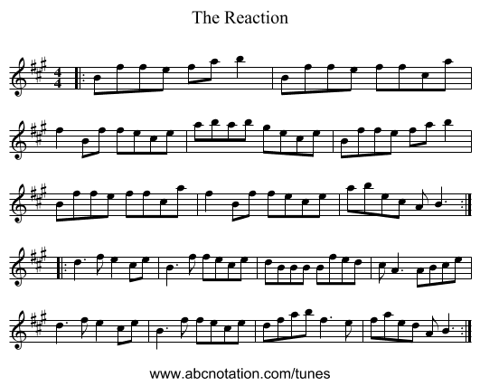 The Reaction - staff notation