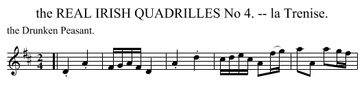 the REAL IRISH QUADRILLES No 4. -- la Trenise. - staff notation