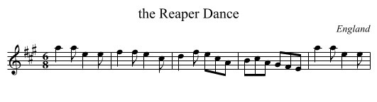 the Reaper Dance - staff notation