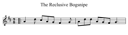 The Reclusive Bogsnipe - staff notation