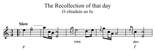 The Recollection of that day - staff notation