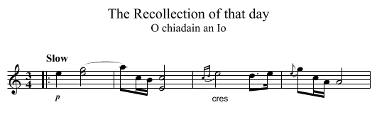The Recollection of that day - staff notation