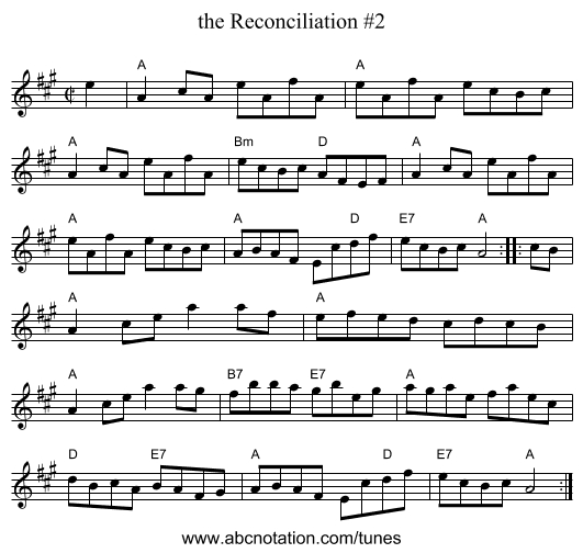 the Reconciliation #2 - staff notation