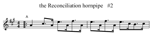 the Reconciliation hornpipe   #2 - staff notation