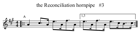 the Reconciliation hornpipe   #3 - staff notation