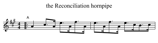 the Reconciliation hornpipe - staff notation