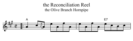 the Reconciliation Reel - staff notation