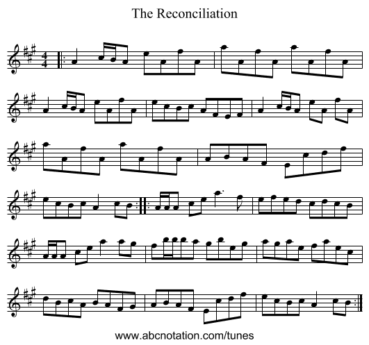 The Reconciliation - staff notation