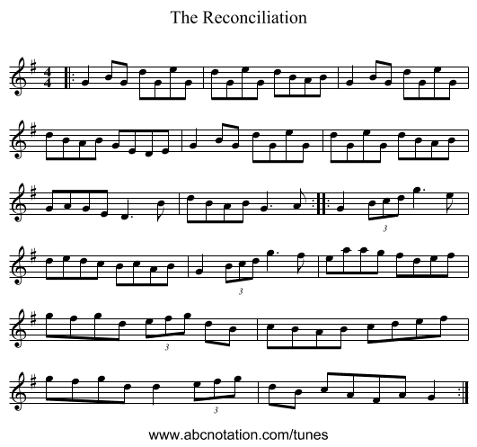 The Reconciliation - staff notation
