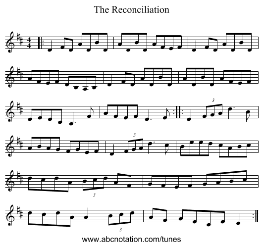 The Reconciliation - staff notation