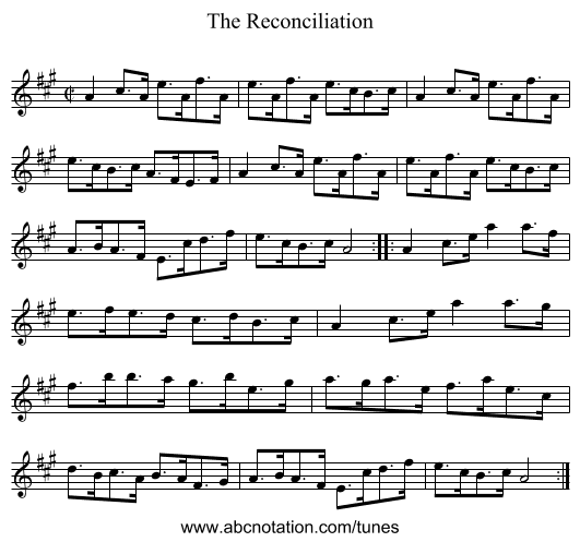 The Reconciliation - staff notation