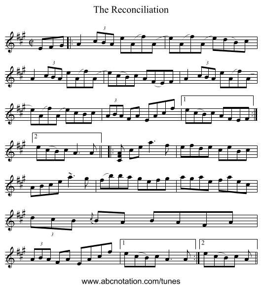 The Reconciliation - staff notation