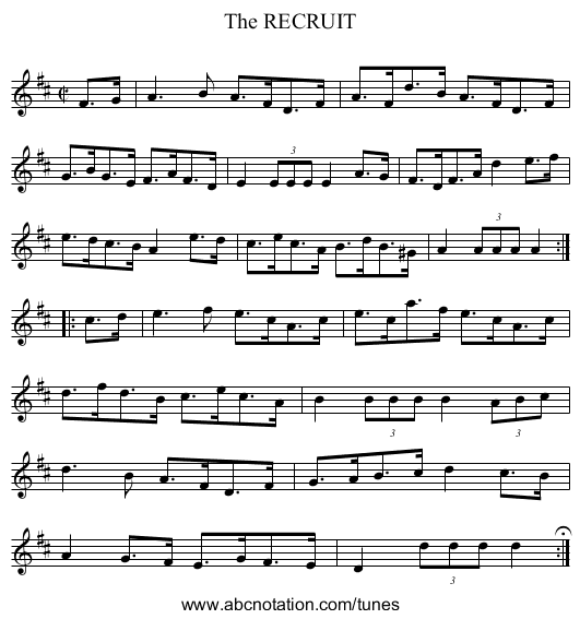 The RECRUIT - staff notation