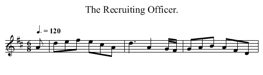 The Recruiting Officer. - staff notation