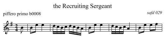 the Recruiting Sergeant - staff notation