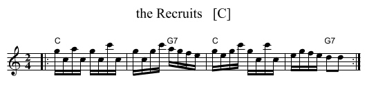 the Recruits   [C] - staff notation