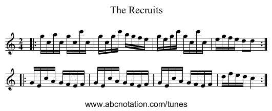 The Recruits - staff notation