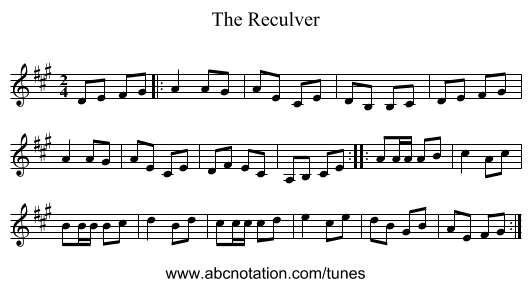 The Reculver - staff notation