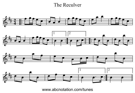The Reculver - staff notation