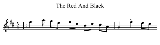 The Red And Black - staff notation