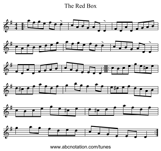 The Red Box - staff notation