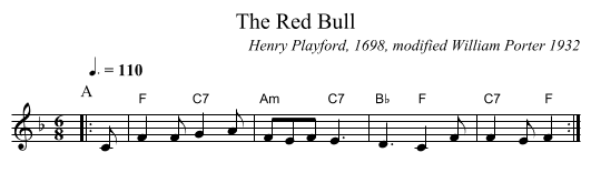 The Red Bull - staff notation
