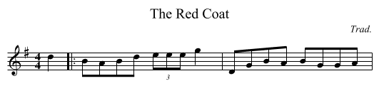 The Red Coat - staff notation