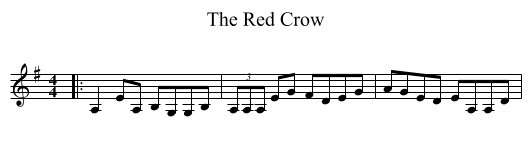 The Red Crow - staff notation