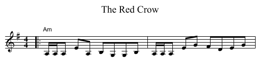 The Red Crow - staff notation
