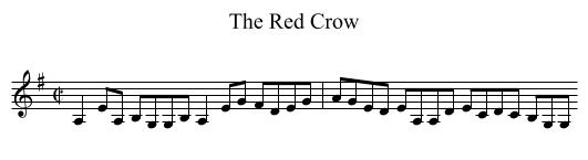 The Red Crow - staff notation