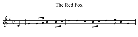 The Red Fox - staff notation