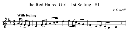 the Red Haired Girl - 1st Setting   #1 - staff notation