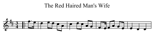 The Red Haired Man's Wife - staff notation