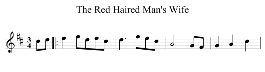 The Red Haired Man's Wife - staff notation