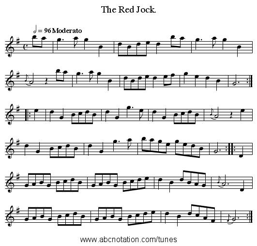 The Red Jock. - staff notation